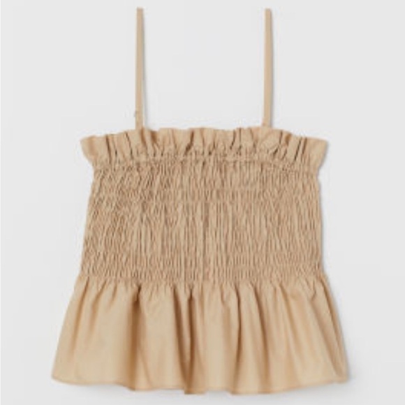 H&M tan color top with removable strap. Size S - Picture 1 of 8
